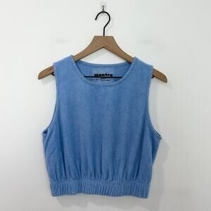 Mantra Los Angeles Donny Towel Terry Tank Top Blue size Small